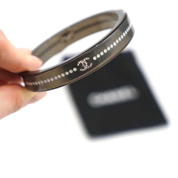 Chanel Resin Iridescent Crystal Bangle Bracelet - Picture 7 of 8